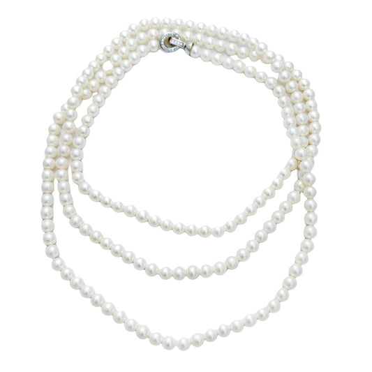 Handmade natural freshwater pearl long sweater chain necklace