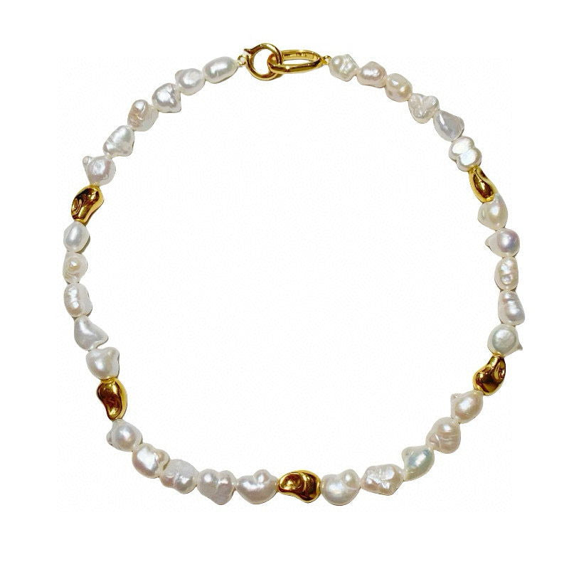 Handmade Baroque Necklace wtih gold accents - Sheenanigan
