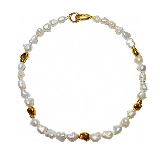 Handmade Baroque Necklace wtih gold accents - Sheenanigan