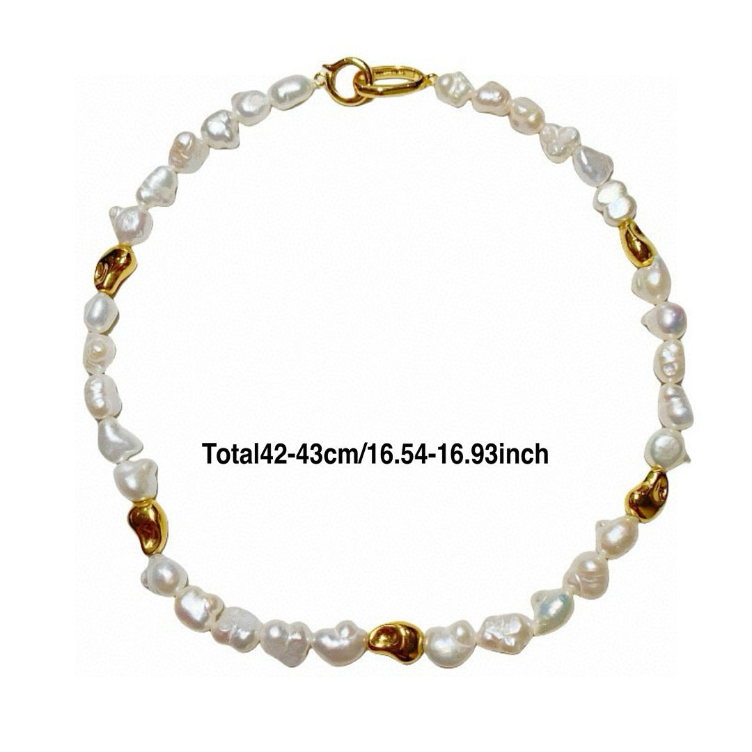 Handmade Baroque Necklace wtih gold accents - Sheenanigan