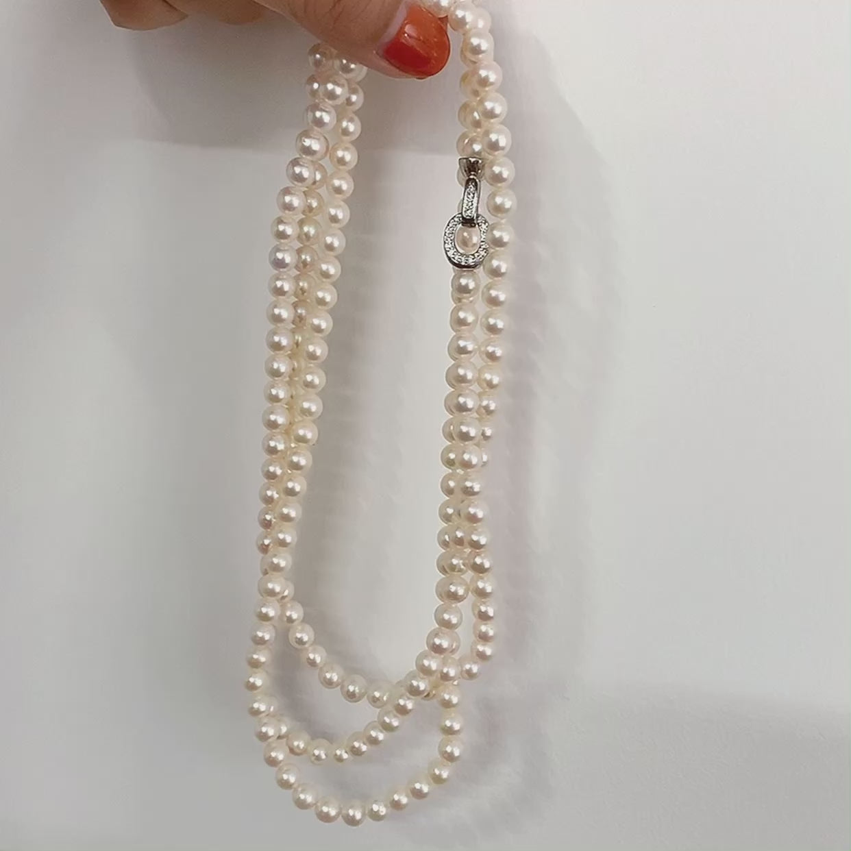 Handmade natural freshwater pearl long sweater chain necklace