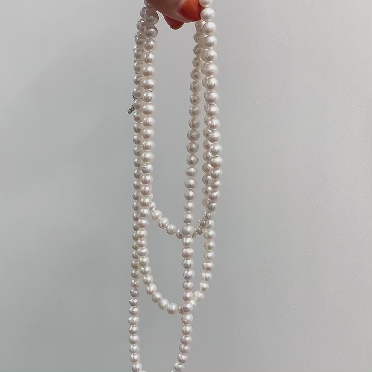 Handmade classic freshwater pearl long sweater necklace